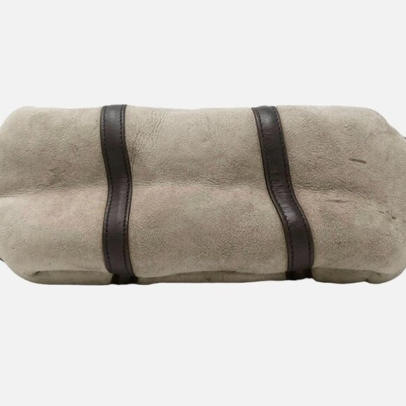 CHANEL Vintage CC Big Logo Tote Bag Boa Black Gold Suede Rank AB [102539] - Picture 13 of 13